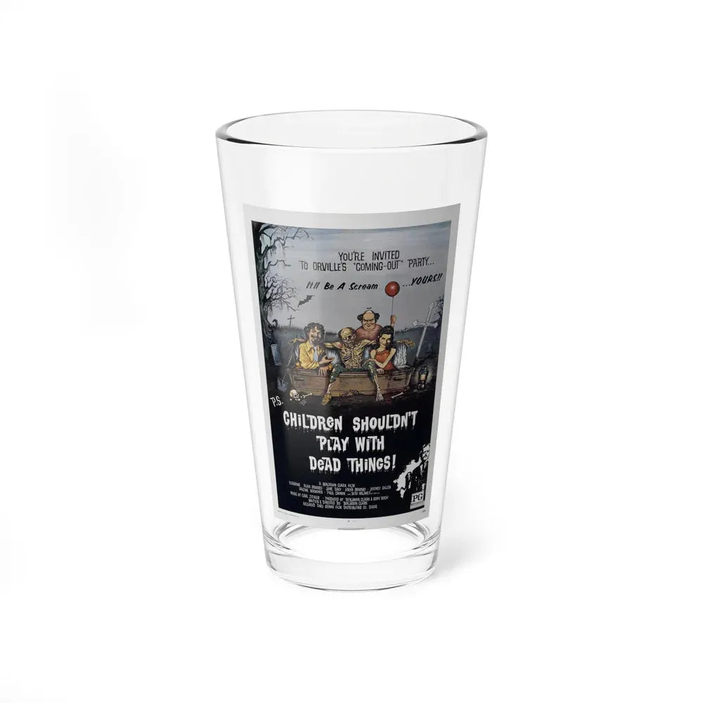 CHILDREN SHOULDN'T PLAY WITH DEAD THINGS 1972 Movie Poster - Pint Glass 16oz 16oz - Go Mug Yourself