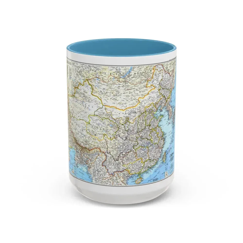 China 1 (1991) (Map) Accent Coffee Mug 15oz Light Blue - Go Mug Yourself