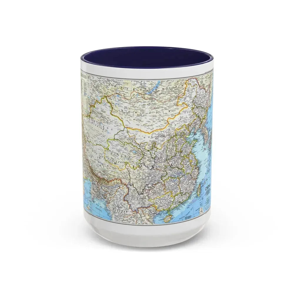 China 1 (1991) (Map) Accent Coffee Mug 15oz Navy - Go Mug Yourself