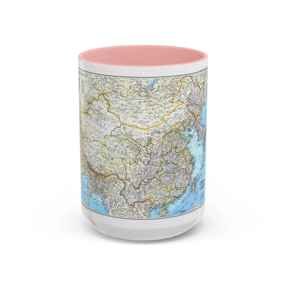 China 1 (1991) (Map) Accent Coffee Mug 15oz Pink - Go Mug Yourself