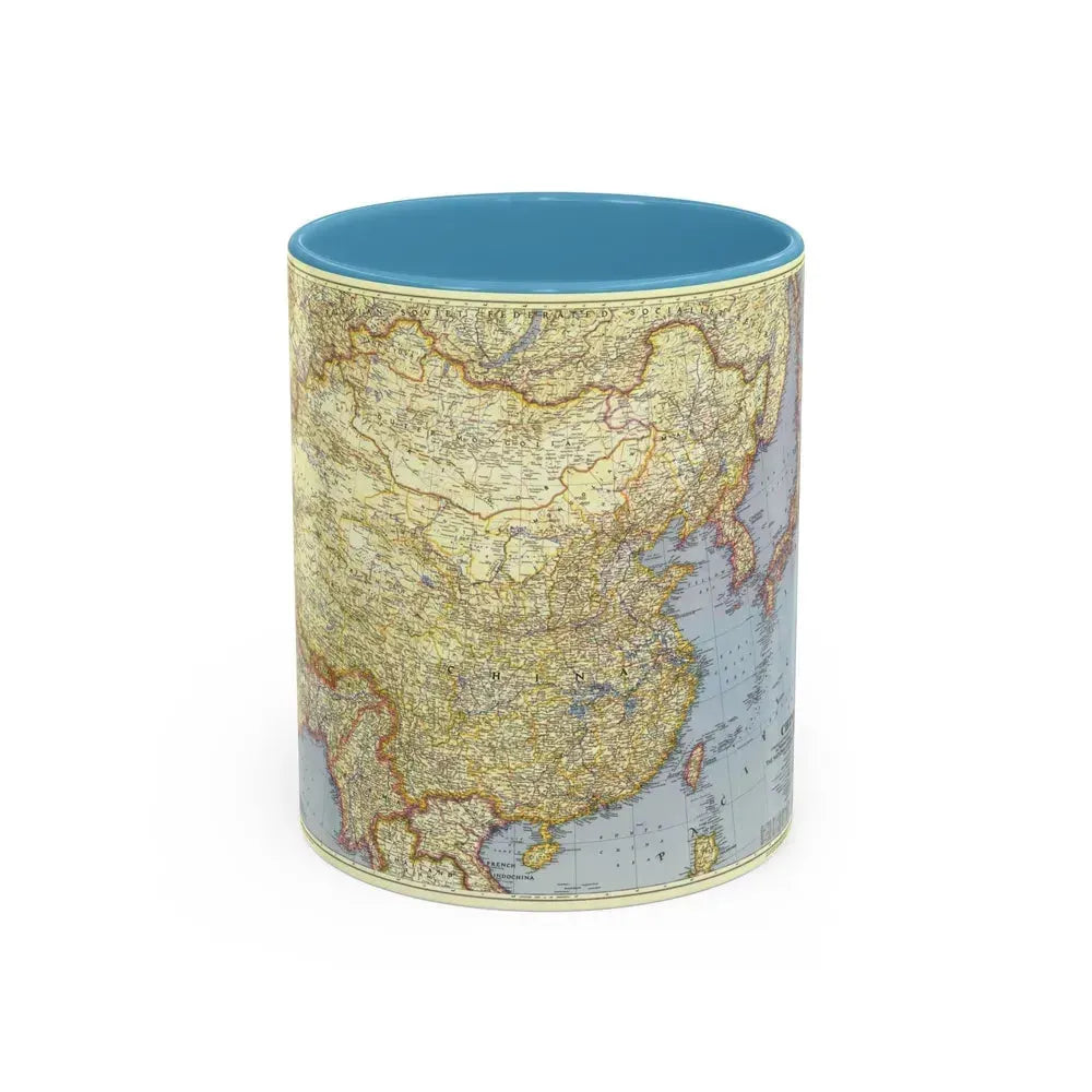 China (1945) (Map) Accent Coffee Mug 11oz Light Blue - Go Mug Yourself