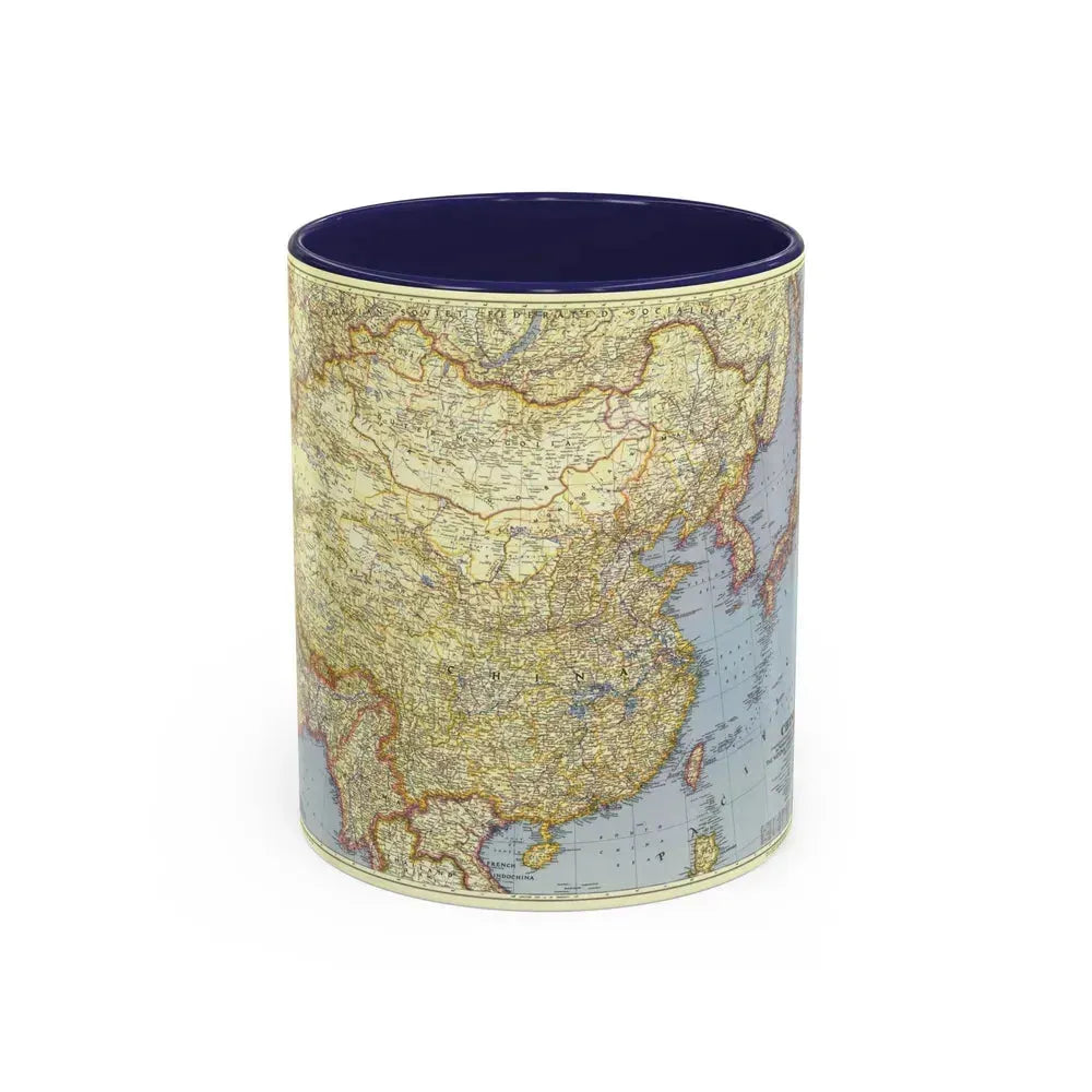China (1945) (Map) Accent Coffee Mug 11oz Navy - Go Mug Yourself
