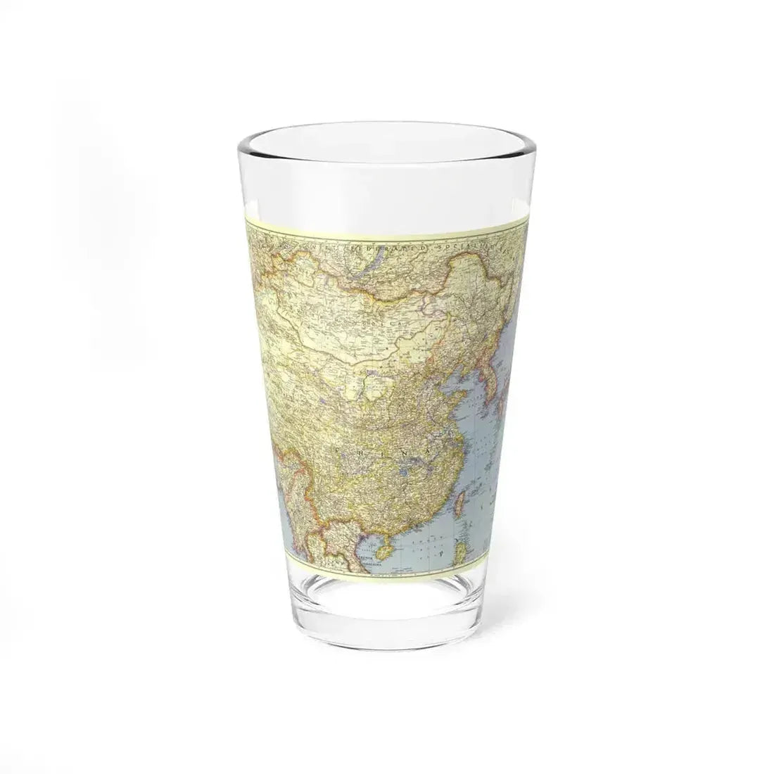 China (1945) (Map) Pint Glass 16oz 16oz - Go Mug Yourself