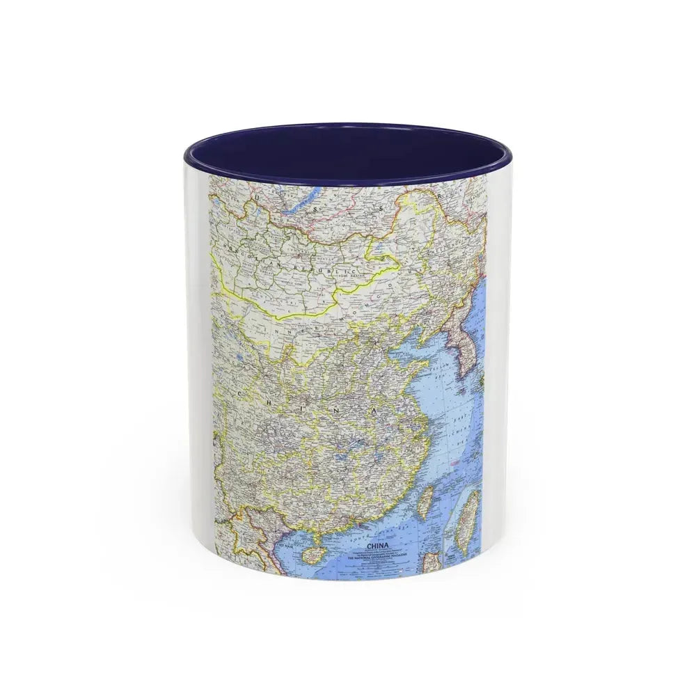 China (1964) (Map) Accent Coffee Mug 11oz Navy - Go Mug Yourself
