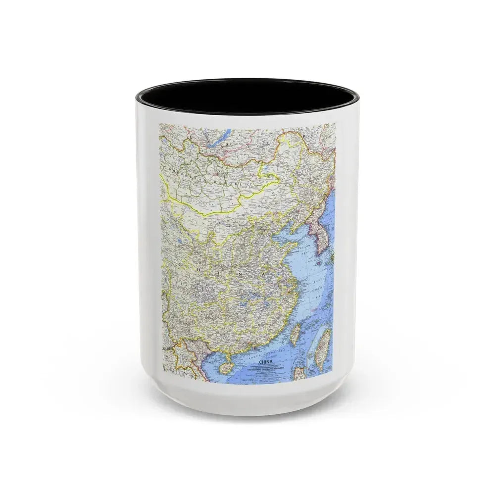 China (1964) (Map) Accent Coffee Mug 15oz Black - Go Mug Yourself