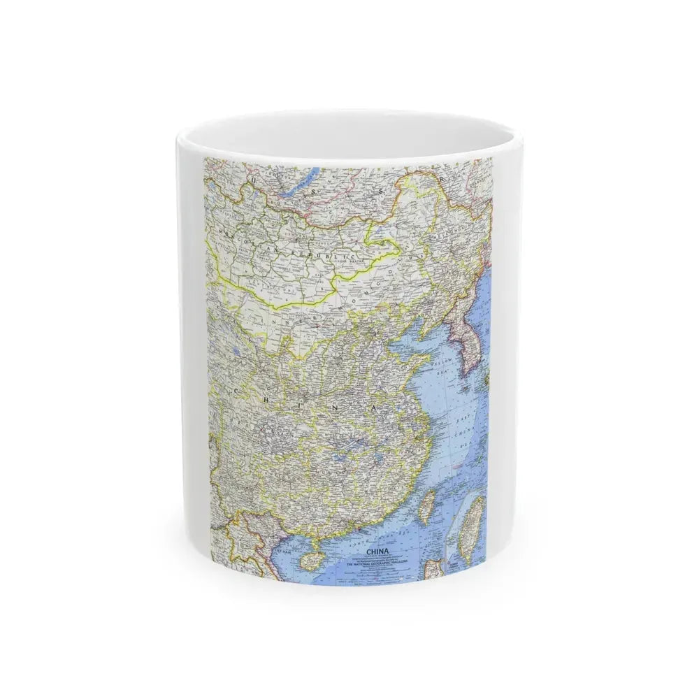 China (1964) (Map) White Coffee Mug 11oz - Go Mug Yourself