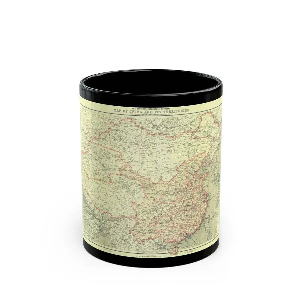 China and its Territories (1912) (Map) Black Coffee Mug 11oz - Go Mug Yourself