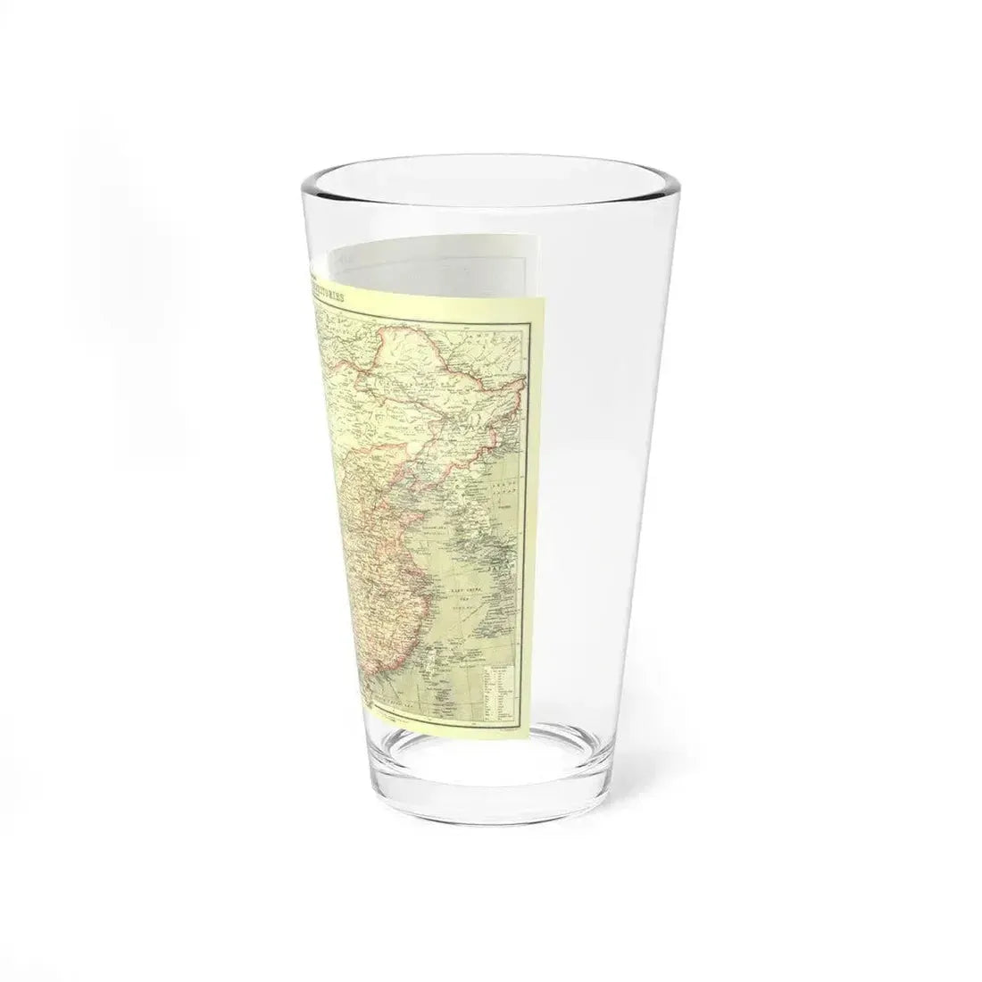China and its Territories (1912) (Map) Pint Glass 16oz - Go Mug Yourself