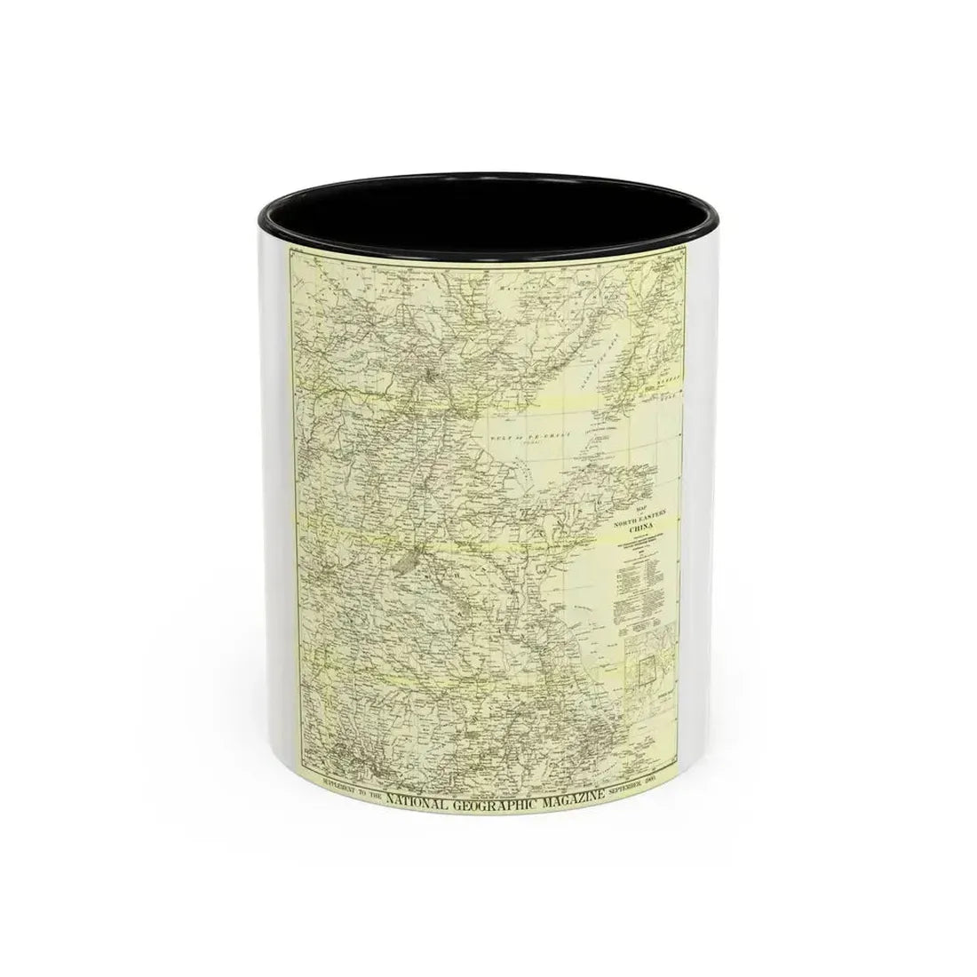 China, North Eastern (1900) (Map) Accent Coffee Mug 11oz Black - Go Mug Yourself