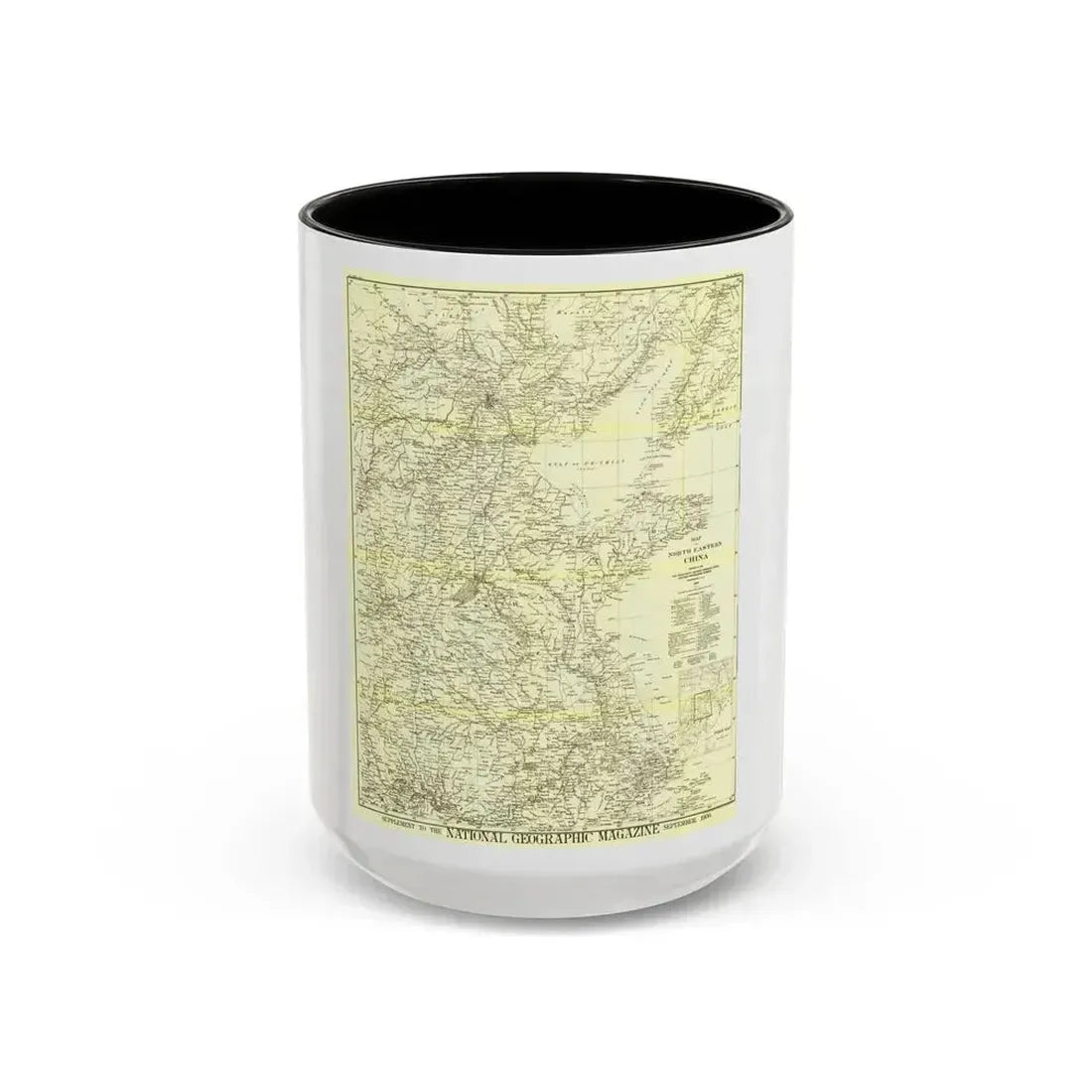 China, North Eastern (1900) (Map) Accent Coffee Mug 15oz Black - Go Mug Yourself