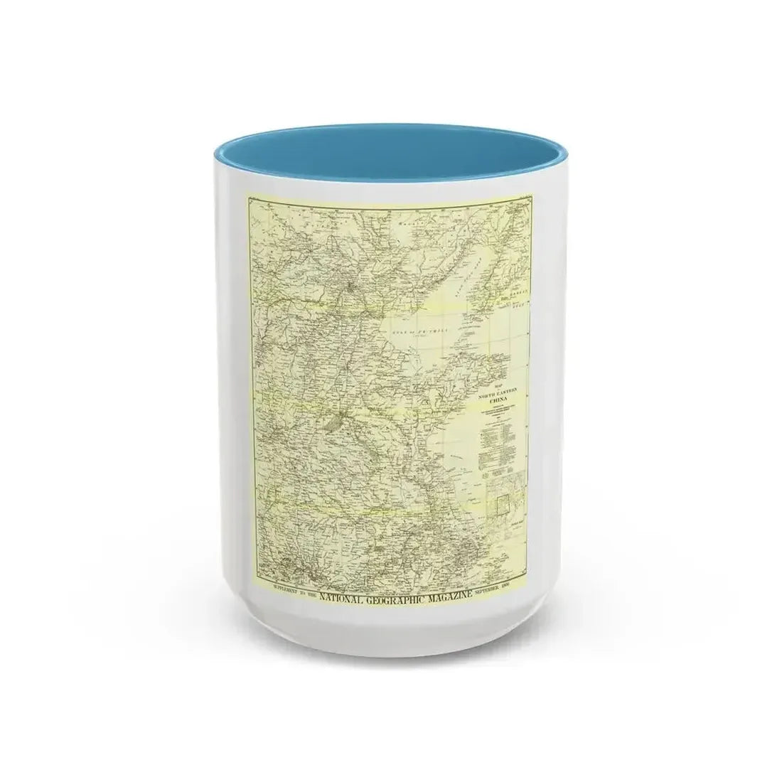 China, North Eastern (1900) (Map) Accent Coffee Mug 15oz Light Blue - Go Mug Yourself