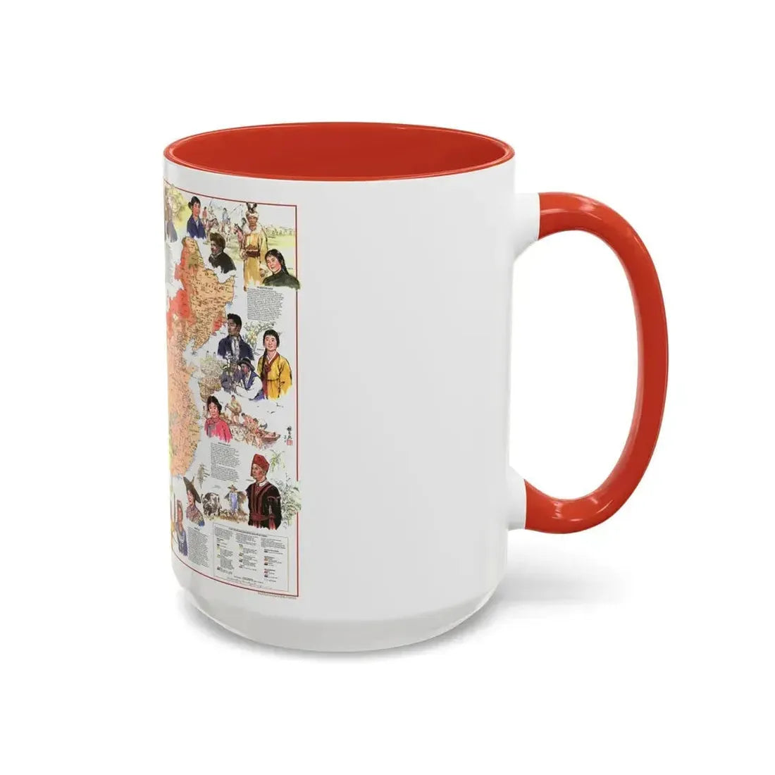 China - The Peoples (1980) (Map) Accent Coffee Mug - Go Mug Yourself