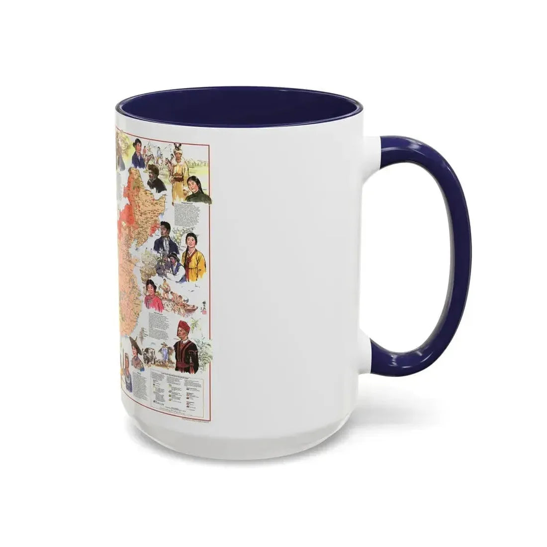 China - The Peoples (1980) (Map) Accent Coffee Mug - Go Mug Yourself