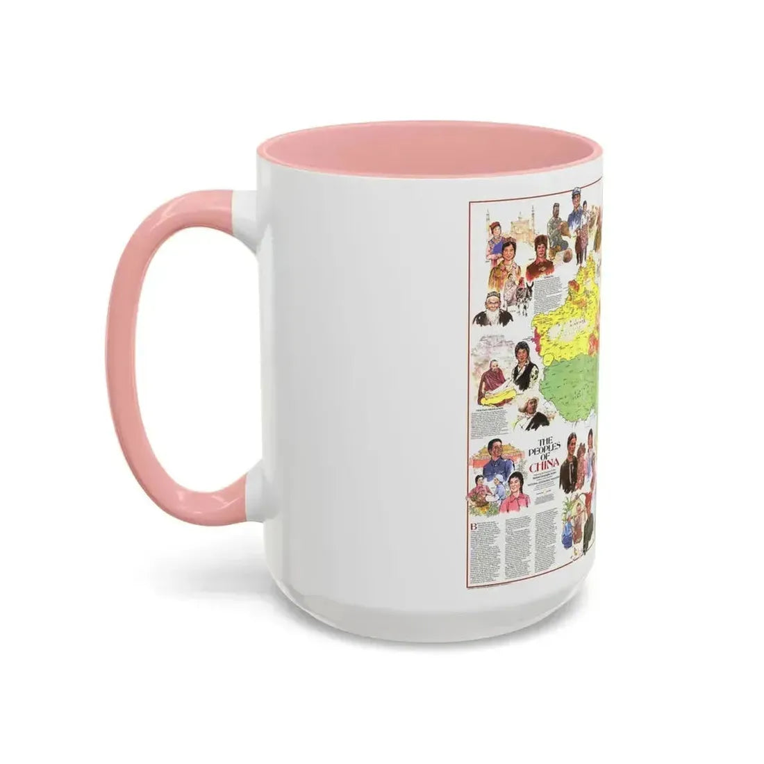 China - The Peoples (1980) (Map) Accent Coffee Mug - Go Mug Yourself