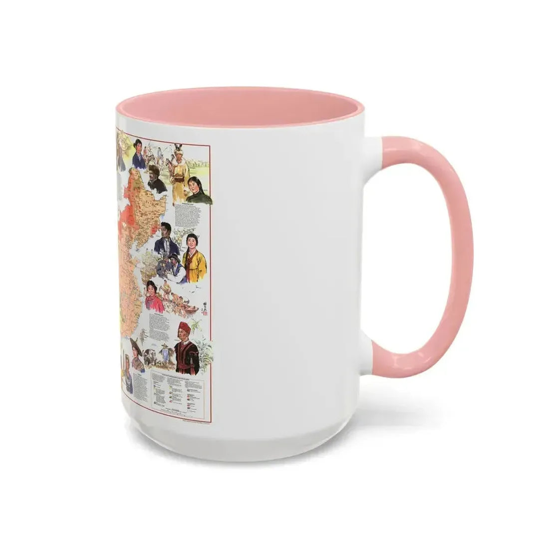 China - The Peoples (1980) (Map) Accent Coffee Mug - Go Mug Yourself