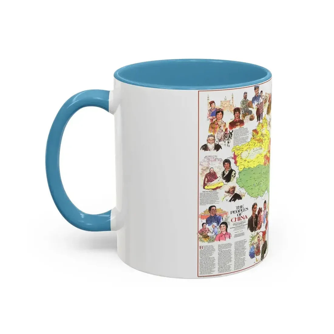 China - The Peoples (1980) (Map) Accent Coffee Mug - Go Mug Yourself