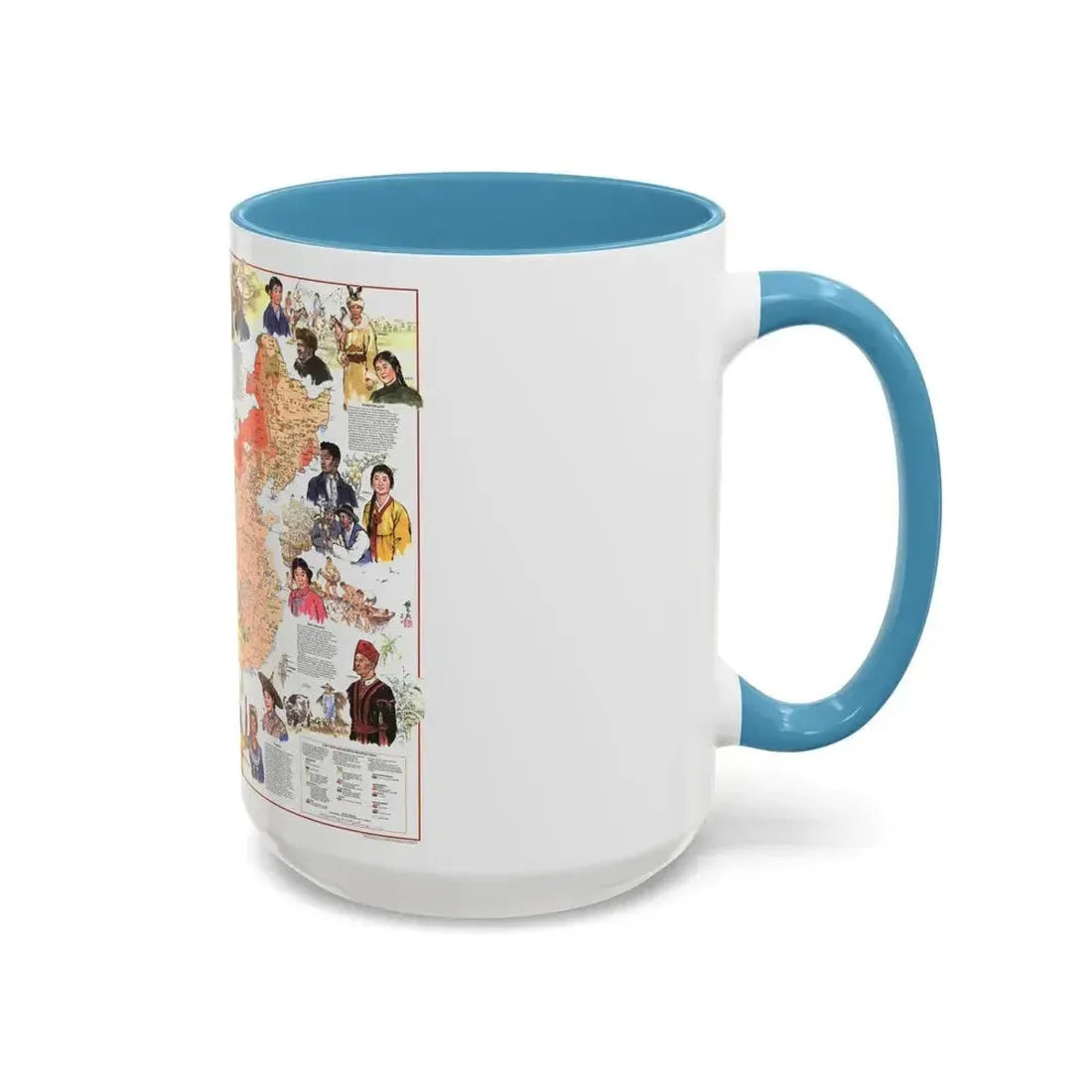 China - The Peoples (1980) (Map) Accent Coffee Mug - Go Mug Yourself