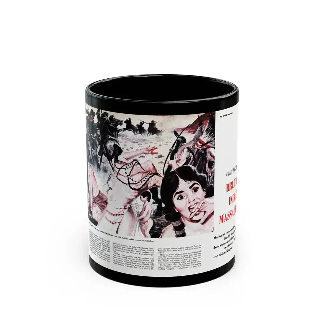 Chivington's Brutal Indian Massacre, Sir! magazine, July 1959 - Black Coffee Mug 11oz - Go Mug Yourself