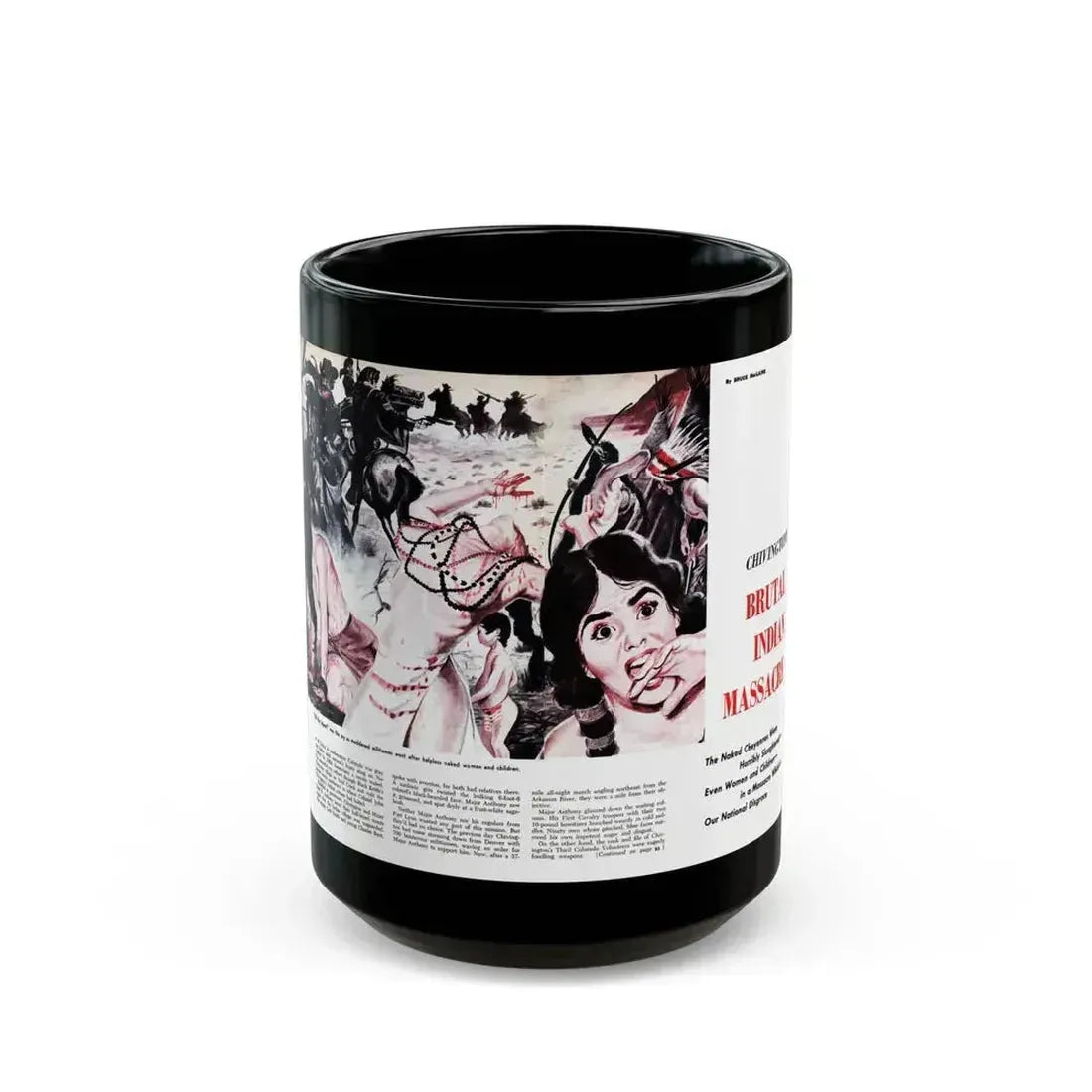 Chivington's Brutal Indian Massacre, Sir! magazine, July 1959 - Black Coffee Mug 15oz - Go Mug Yourself