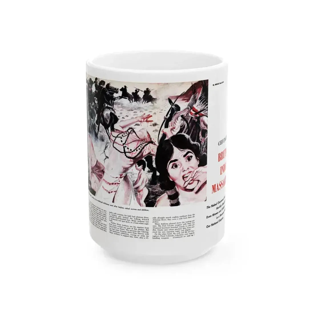 Chivington's Brutal Indian Massacre, Sir! magazine, July 1959 - White Coffee Mug 15oz - Go Mug Yourself