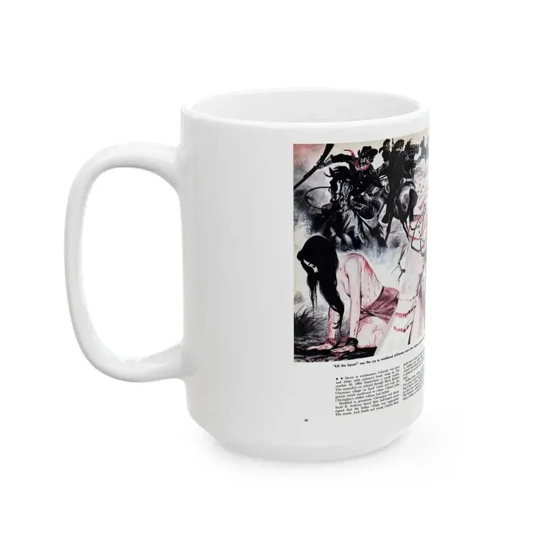 Chivington's Brutal Indian Massacre, Sir! magazine, July 1959 - White Coffee Mug - Go Mug Yourself