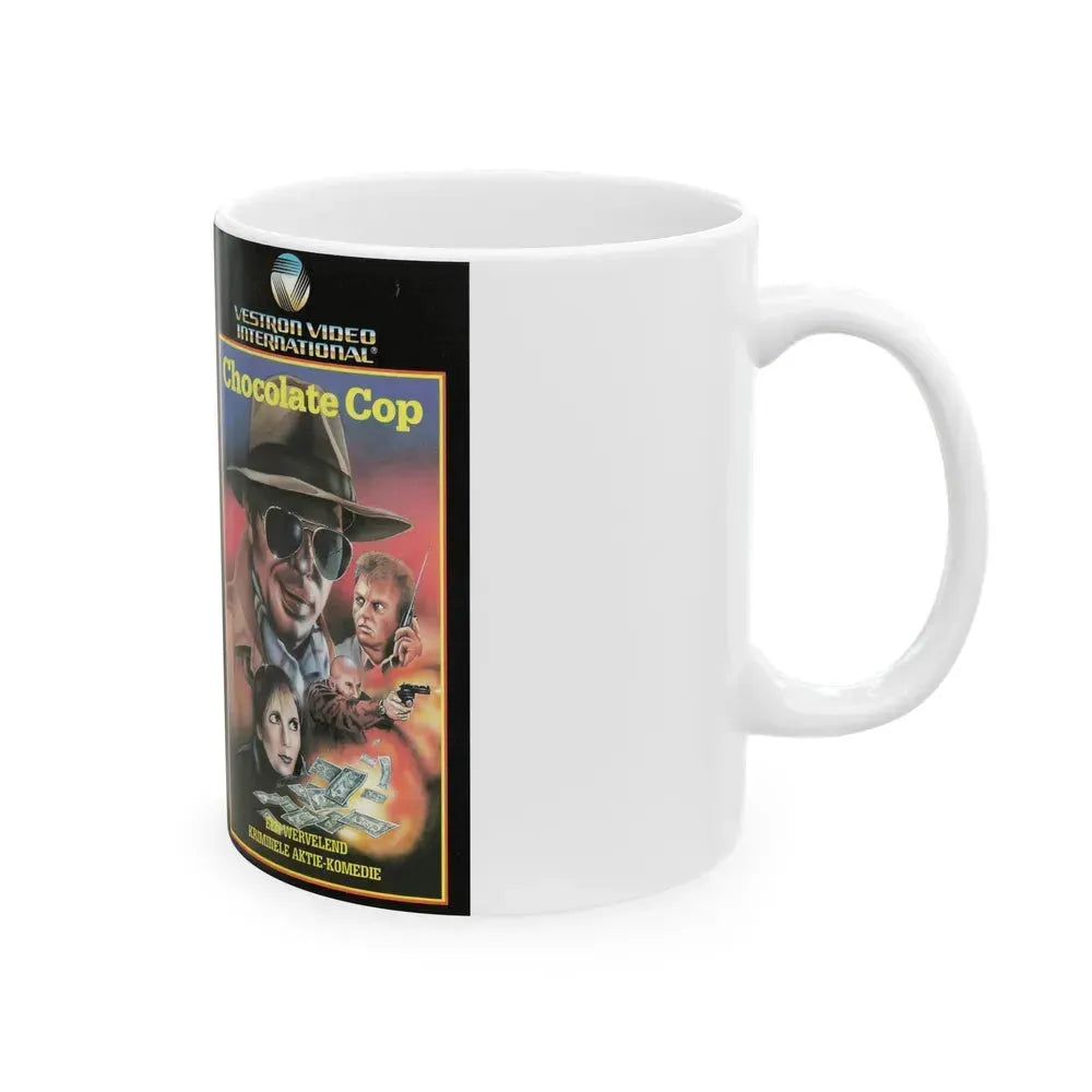 CHOCOLATE COP (VHS COVER) - White Coffee Mug - Go Mug Yourself