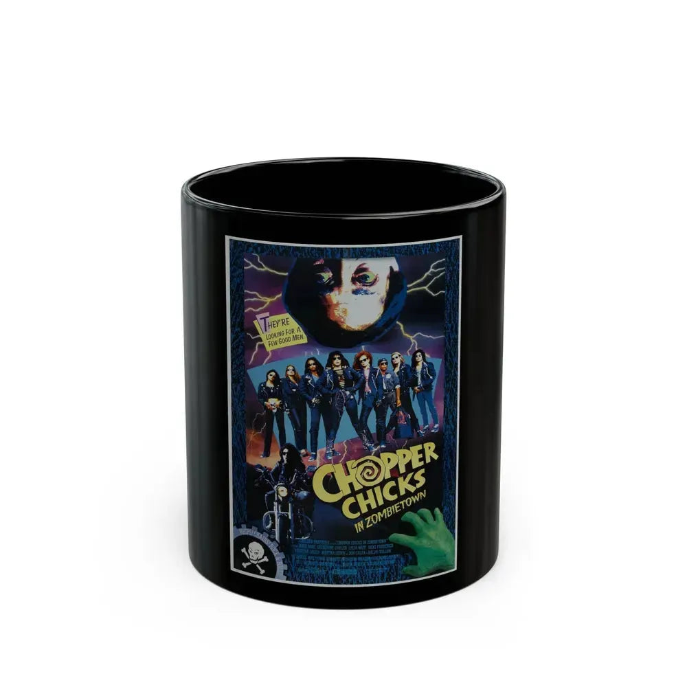 CHOPPER CHICKS IN ZOMBIETOWN 1989 Movie Poster - Black Coffee Mug 11oz - Go Mug Yourself