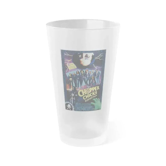 CHOPPER CHICKS IN ZOMBIETOWN 1989 Movie Poster - Frosted Pint Glass 16oz 16oz Frosted - Go Mug Yourself