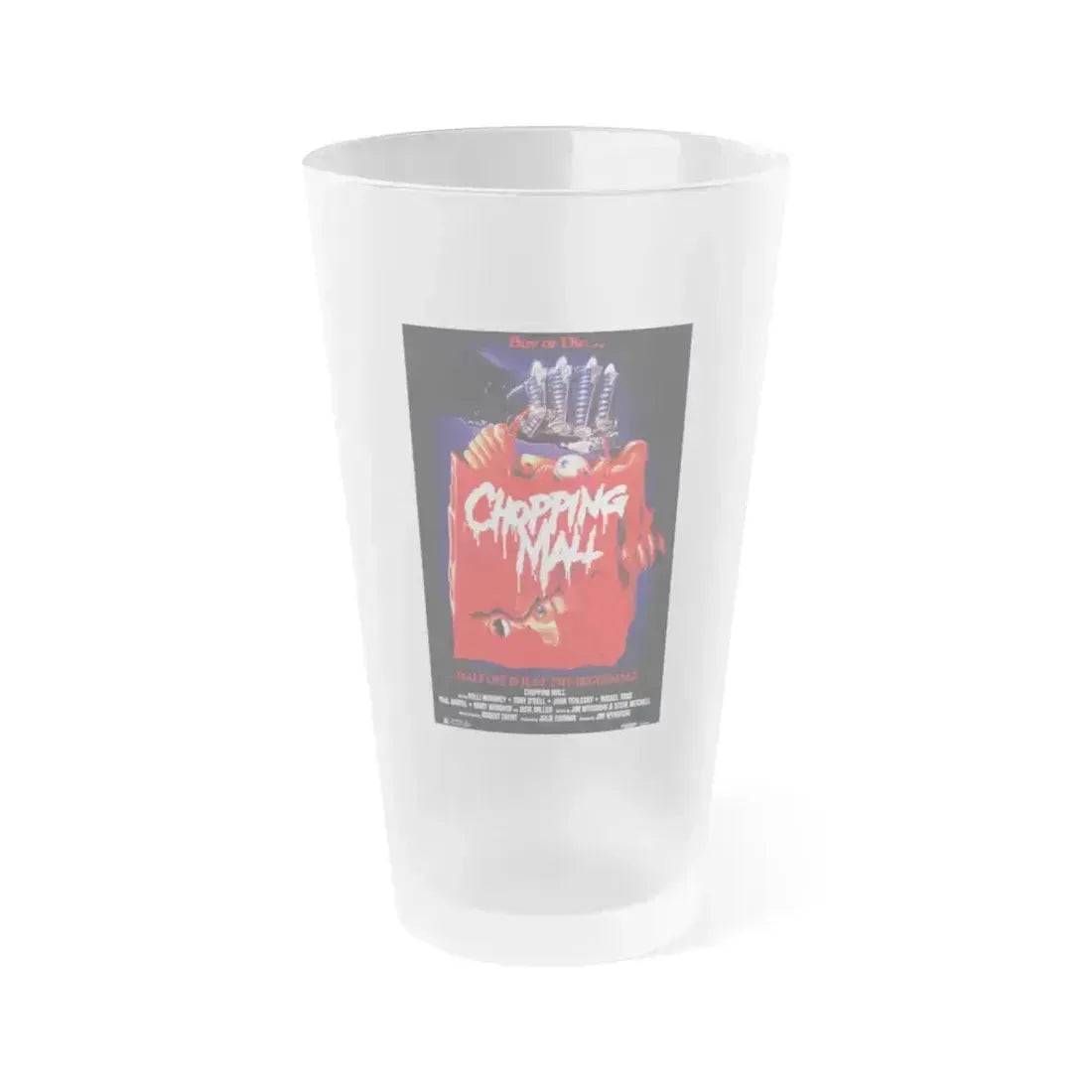 CHOPPING MALL (2) 1986 Movie Poster - Frosted Pint Glass 16oz 16oz Frosted - Go Mug Yourself