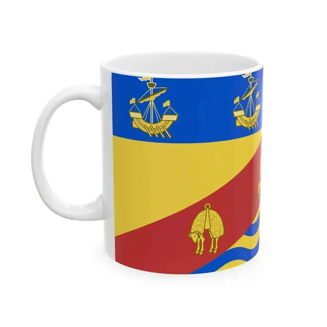 Christchurch heraldic flag (New Zealand) White Coffee Mug - Go Mug Yourself