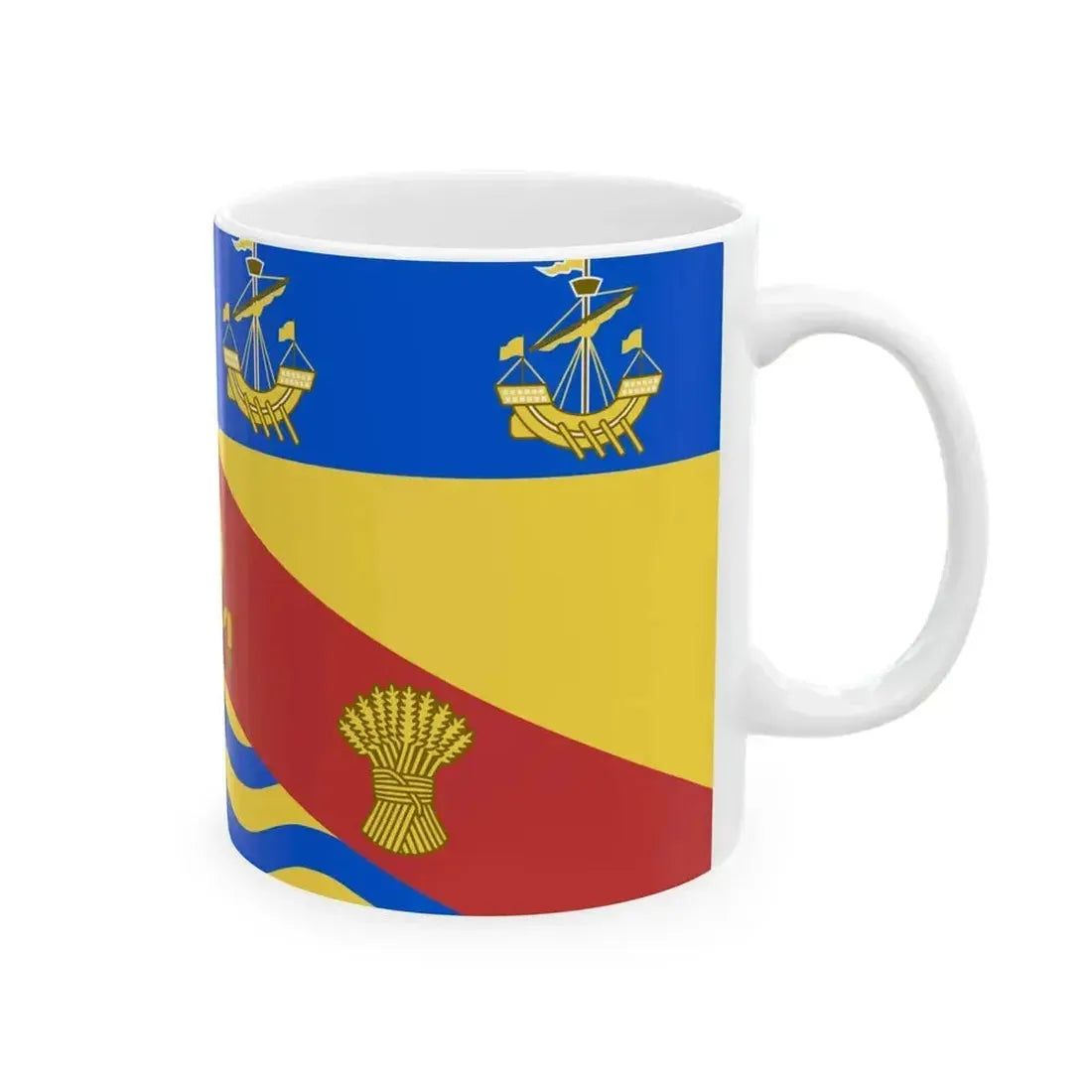 Christchurch heraldic flag (New Zealand) White Coffee Mug - Go Mug Yourself