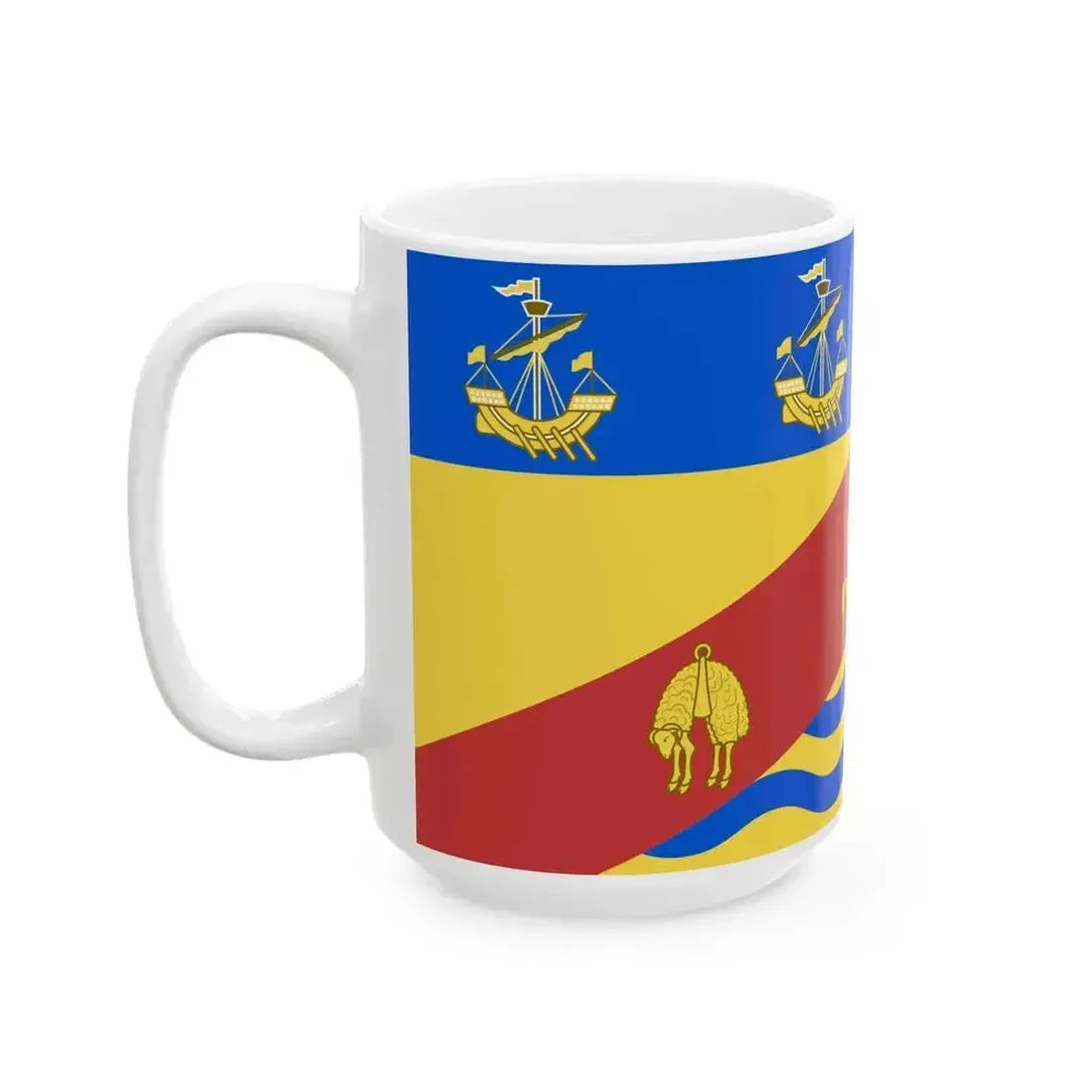 Christchurch heraldic flag (New Zealand) White Coffee Mug - Go Mug Yourself