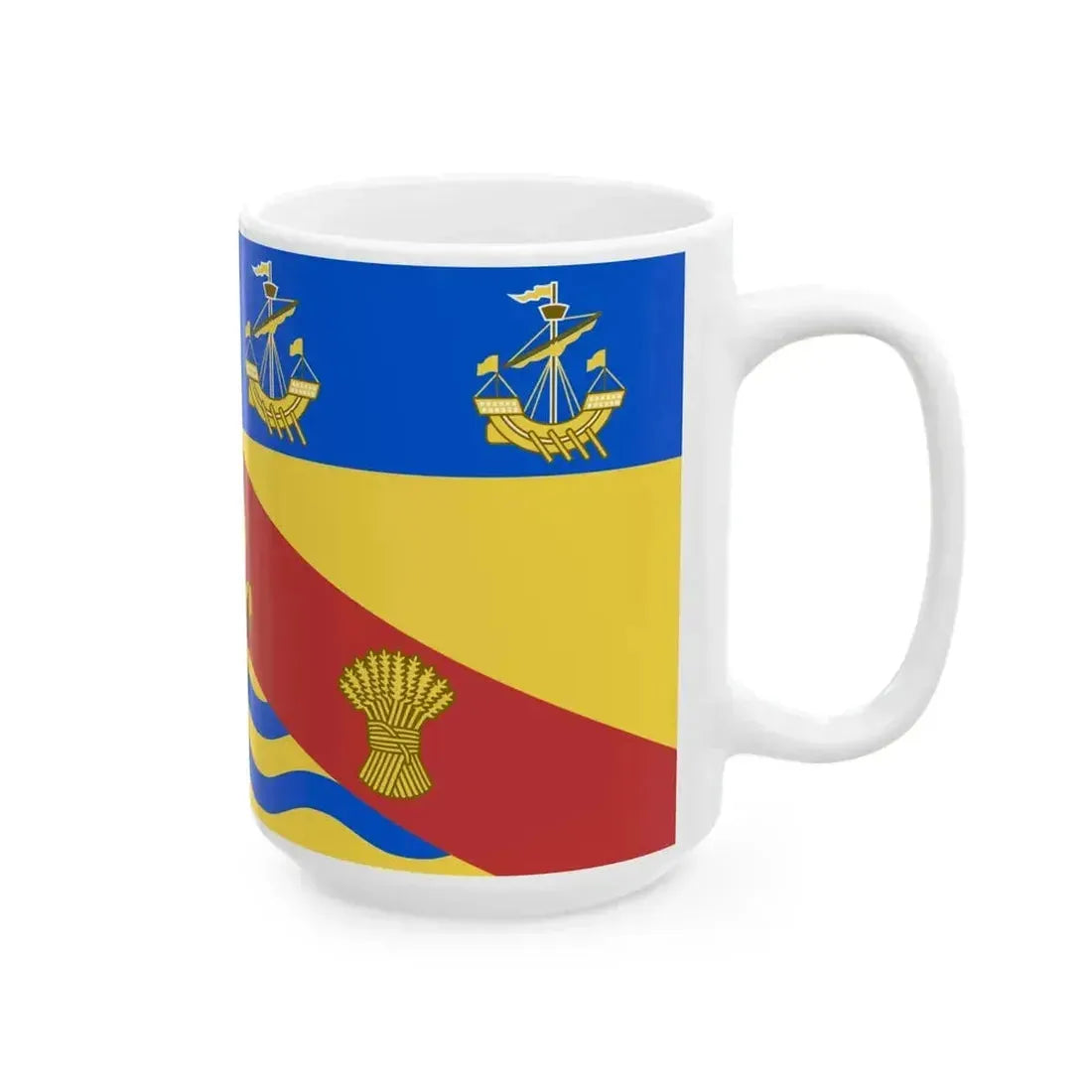 Christchurch heraldic flag (New Zealand) White Coffee Mug - Go Mug Yourself