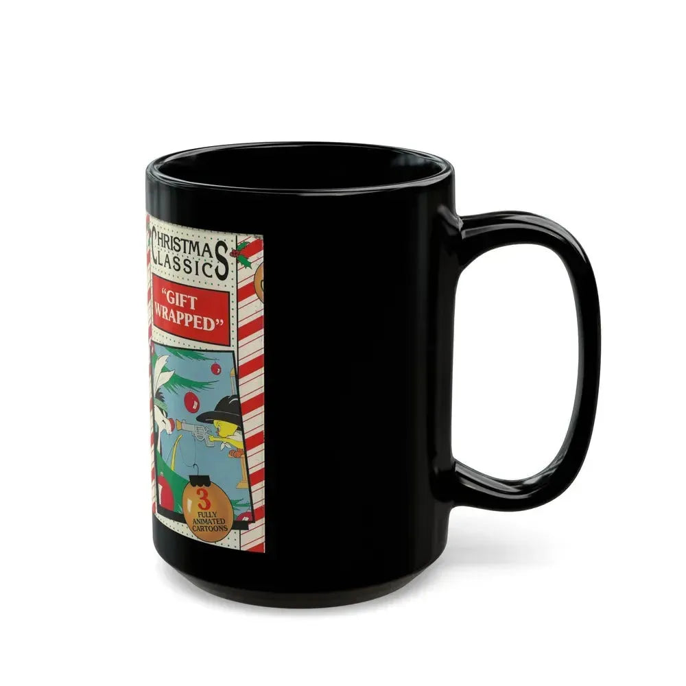 CHRISTMAS CLASSIC GIFT WRAPPED (VHS COVER) - Black Coffee Mug - Go Mug Yourself