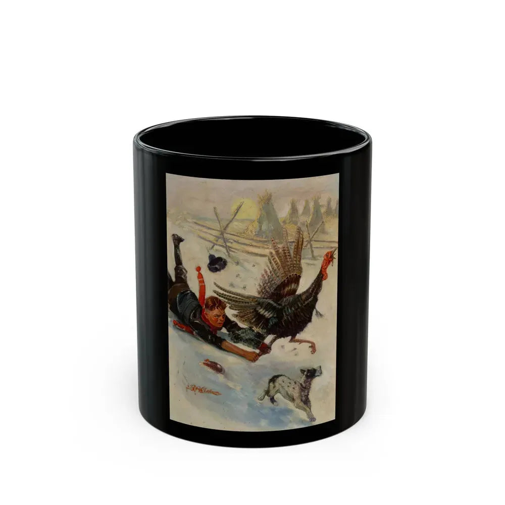 Christmas Turkey, probable magazine cover - Black Coffee Mug 11oz - Go Mug Yourself