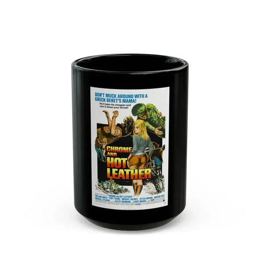 CHROME AND HOT LEATHER 1971 Movie Poster - Black Coffee Mug 15oz - Go Mug Yourself