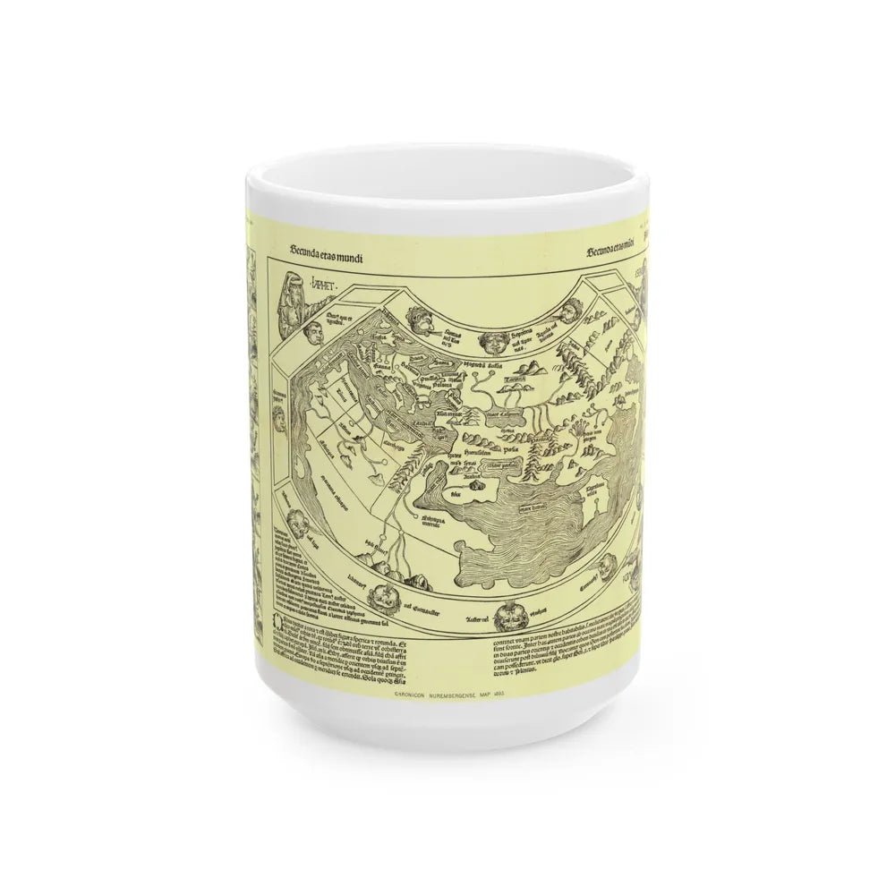 Chronicon Nurembergense Map (1493) (Map) White Coffee Mug-15oz-Go Mug Yourself
