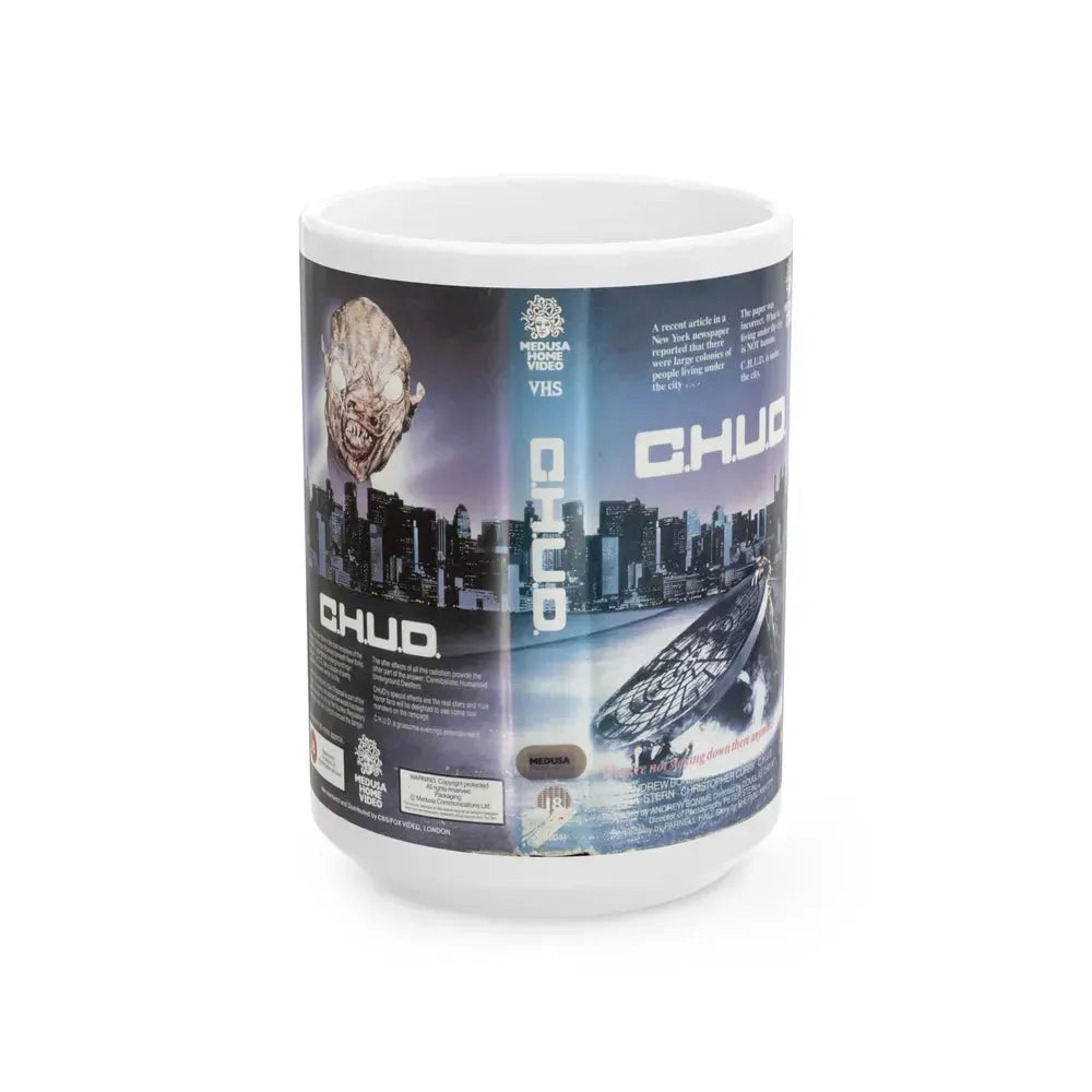 CHUD MEDUSA HOME VIDEO HORROR (VHS COVER) - White Coffee Mug 15oz - Go Mug Yourself