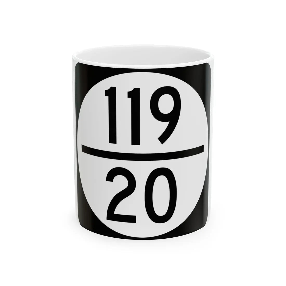 Circle sign 119-20 (Virginia) (Road Sign) White Coffee Mug 11oz - Go Mug Yourself