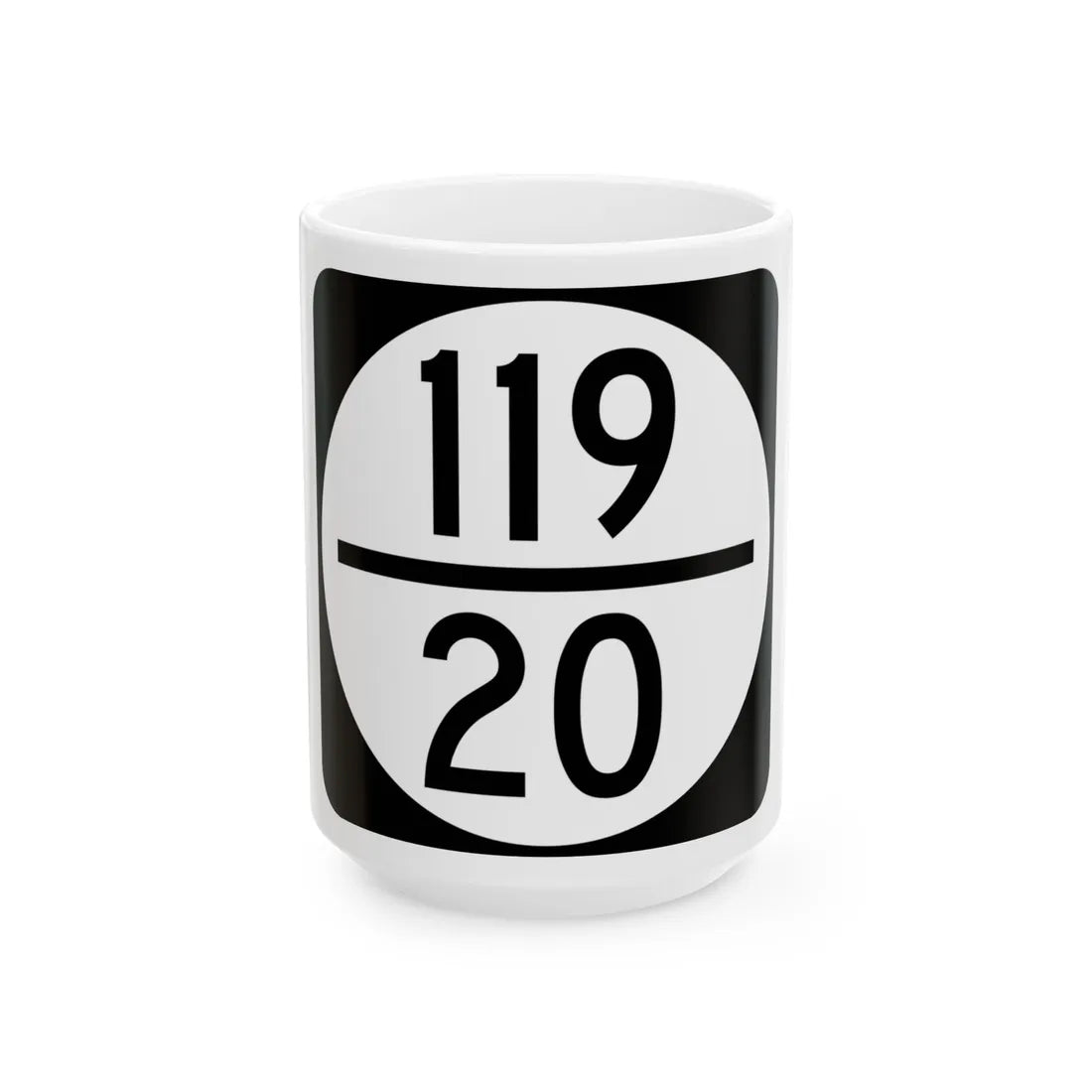 Circle sign 119-20 (Virginia) (Road Sign) White Coffee Mug 15oz - Go Mug Yourself