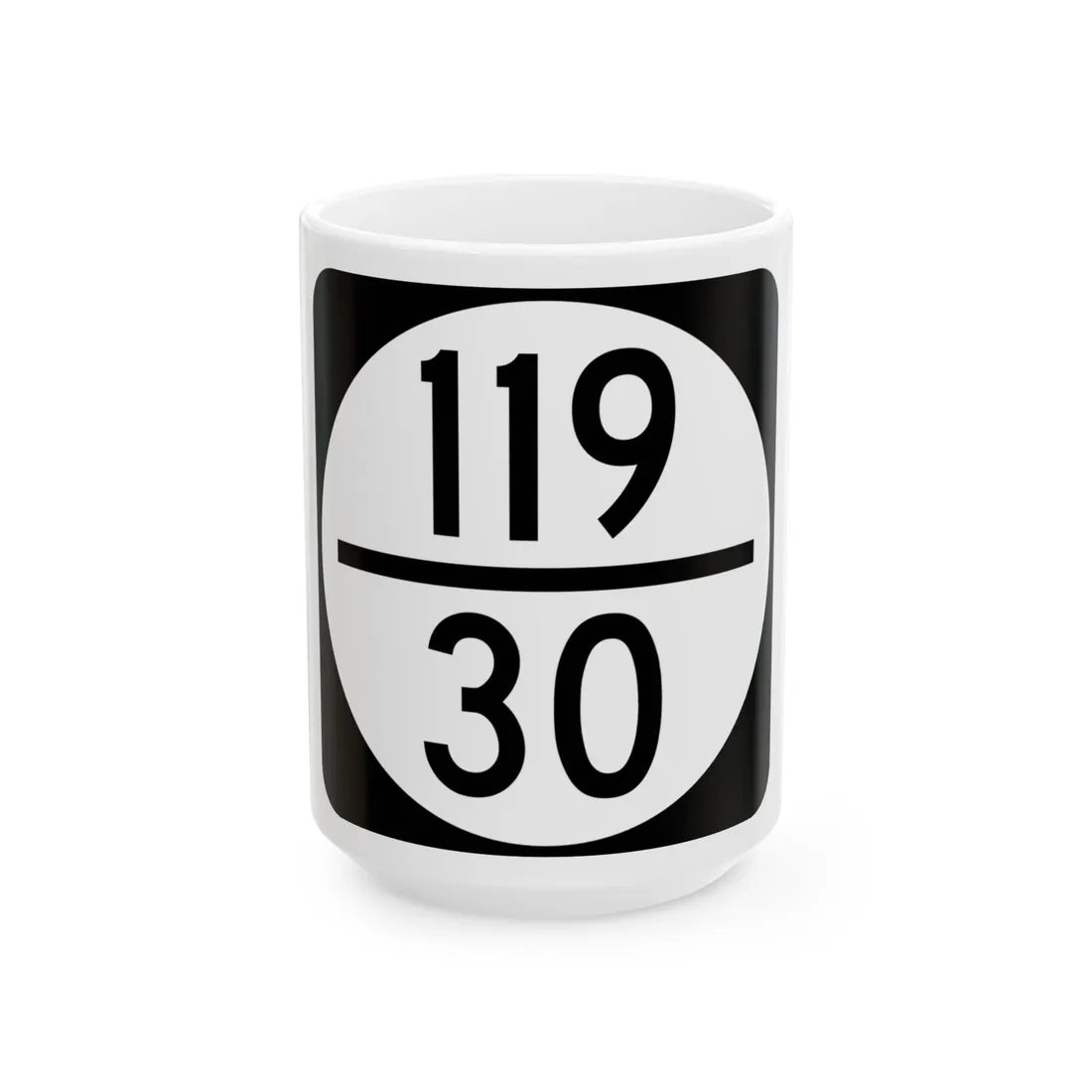Circle sign 119-30 (Virginia) (Road Sign) White Coffee Mug 15oz - Go Mug Yourself