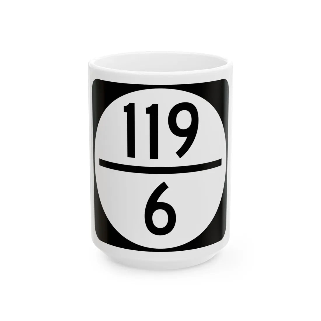 Circle sign 119-6 (Virginia) (Road Sign) White Coffee Mug 15oz - Go Mug Yourself