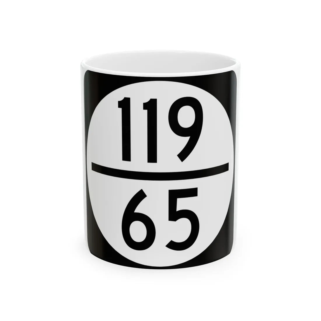 Circle sign 119-65 (Virginia) (Road Sign) White Coffee Mug 11oz - Go Mug Yourself