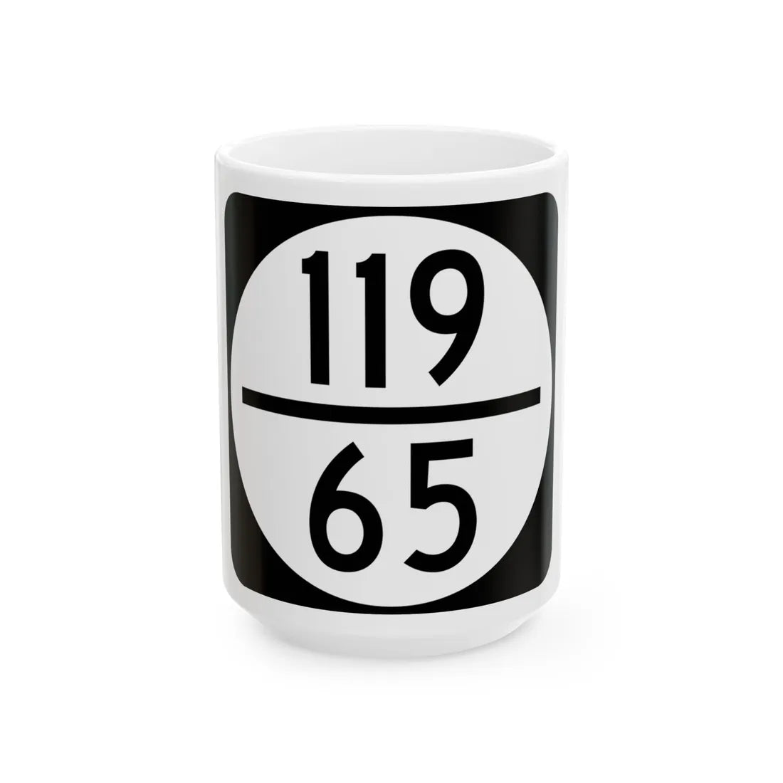 Circle sign 119-65 (Virginia) (Road Sign) White Coffee Mug 15oz - Go Mug Yourself