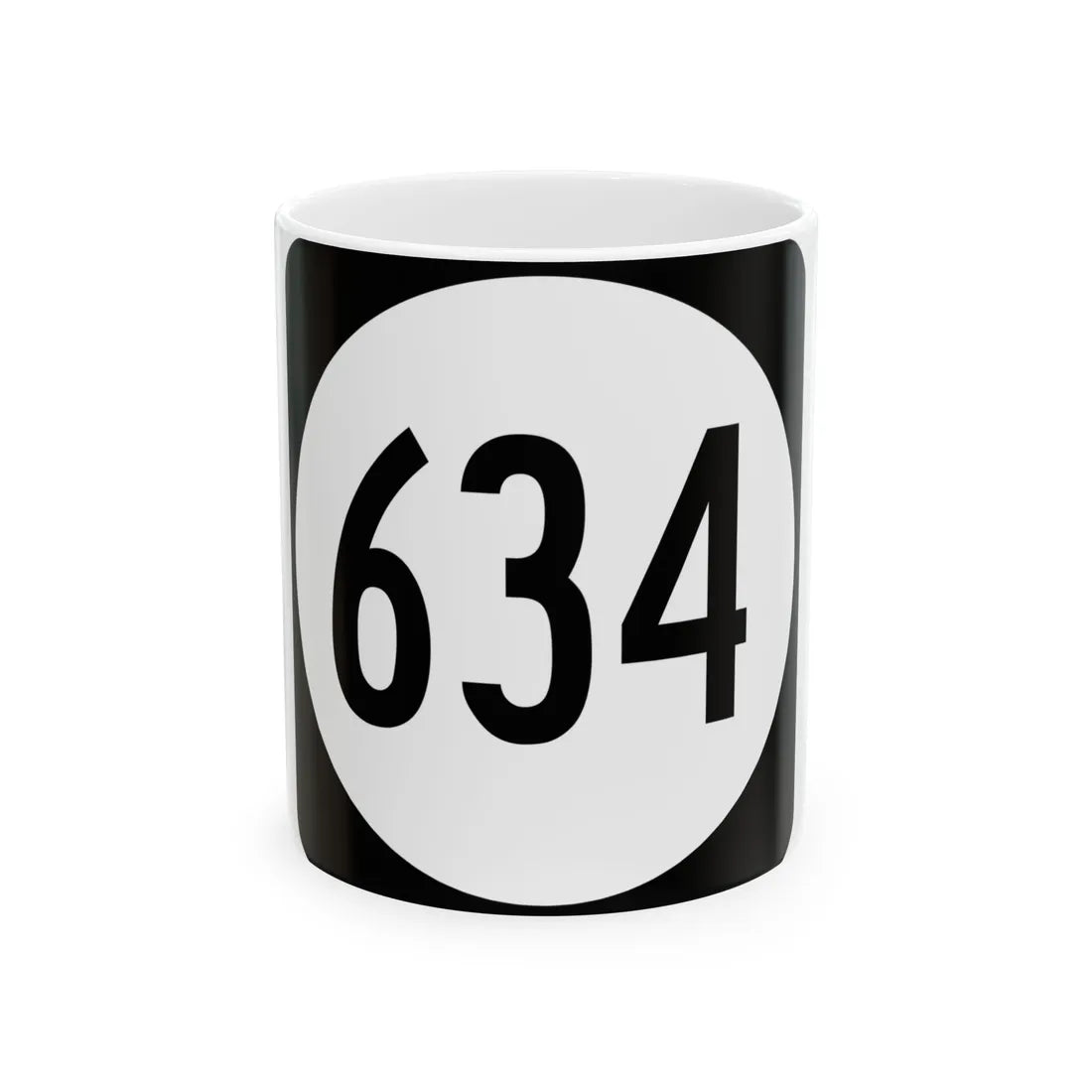 Circle sign 634 Virginia (Virginia) (Road Sign) White Coffee Mug 11oz - Go Mug Yourself