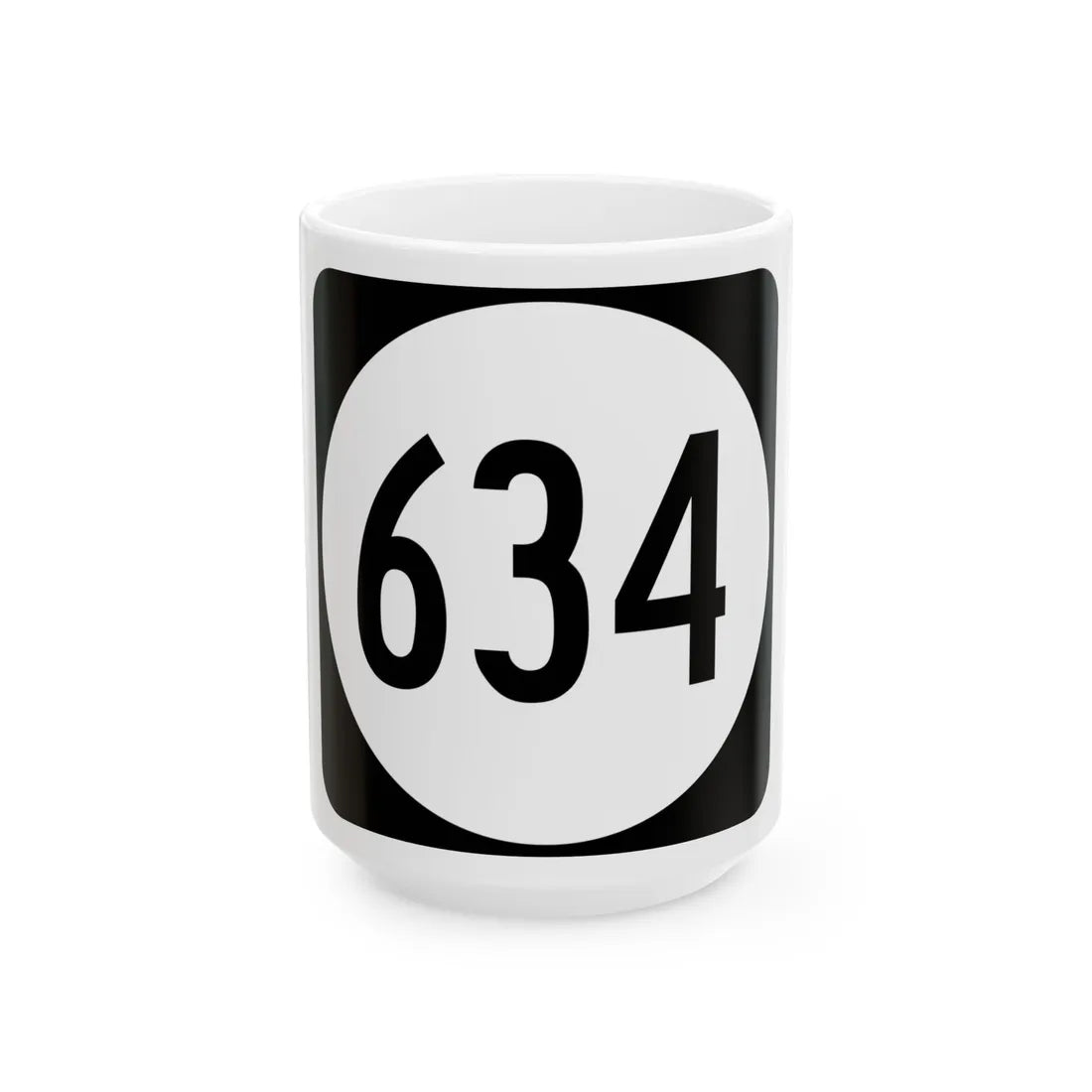 Circle sign 634 Virginia (Virginia) (Road Sign) White Coffee Mug 15oz - Go Mug Yourself