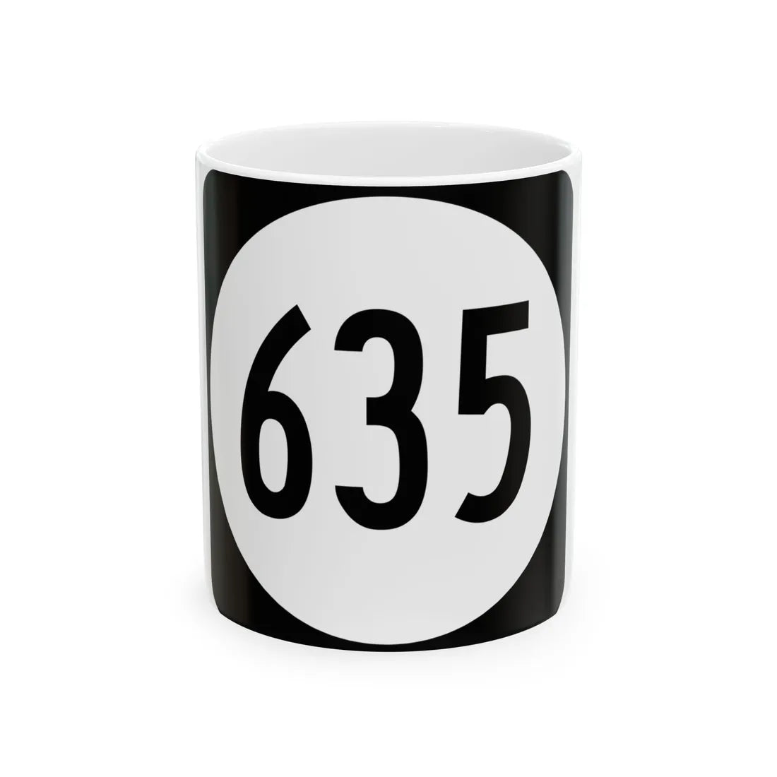 Circle sign 635 Virginia (Virginia) (Road Sign) White Coffee Mug 11oz - Go Mug Yourself