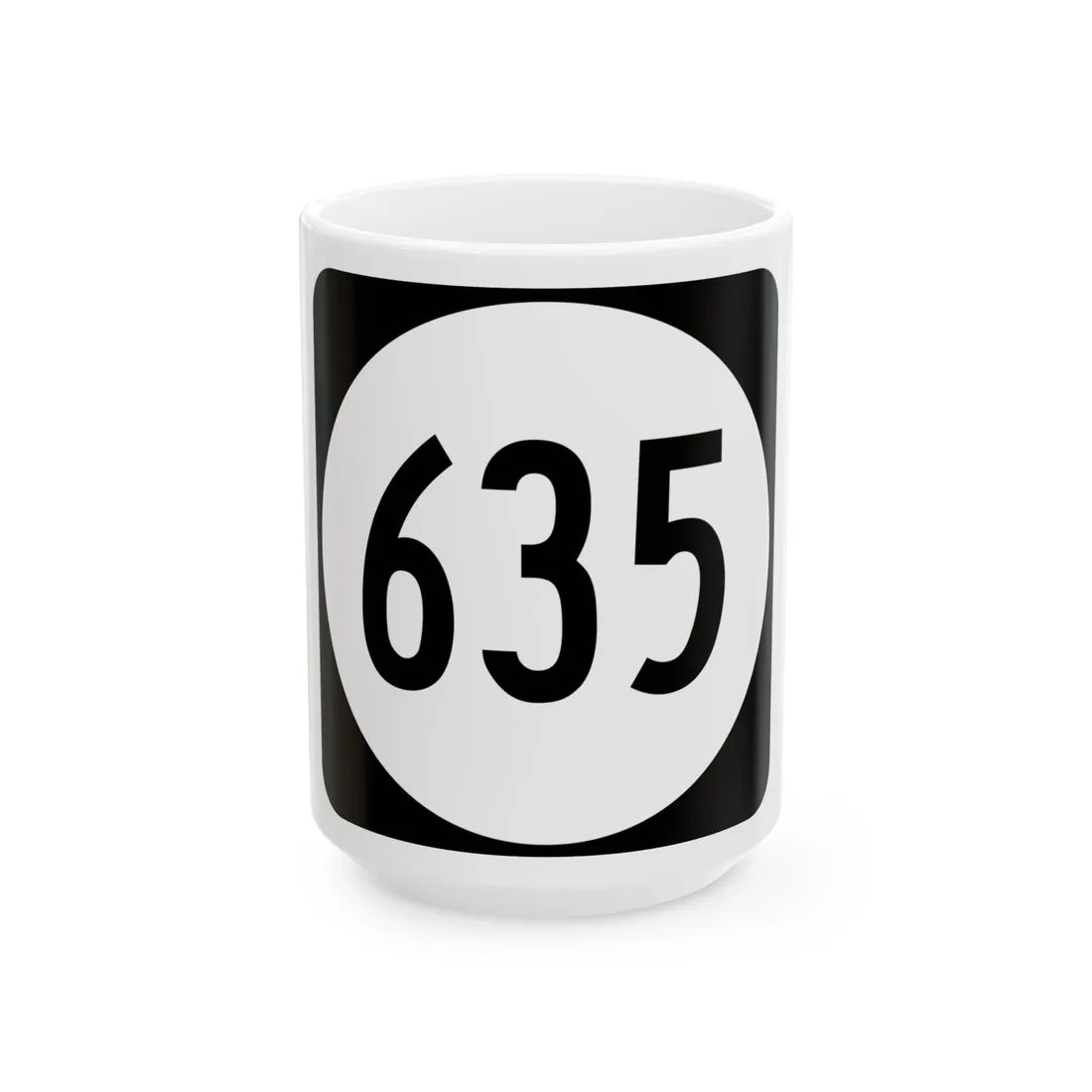 Circle sign 635 Virginia (Virginia) (Road Sign) White Coffee Mug 15oz - Go Mug Yourself