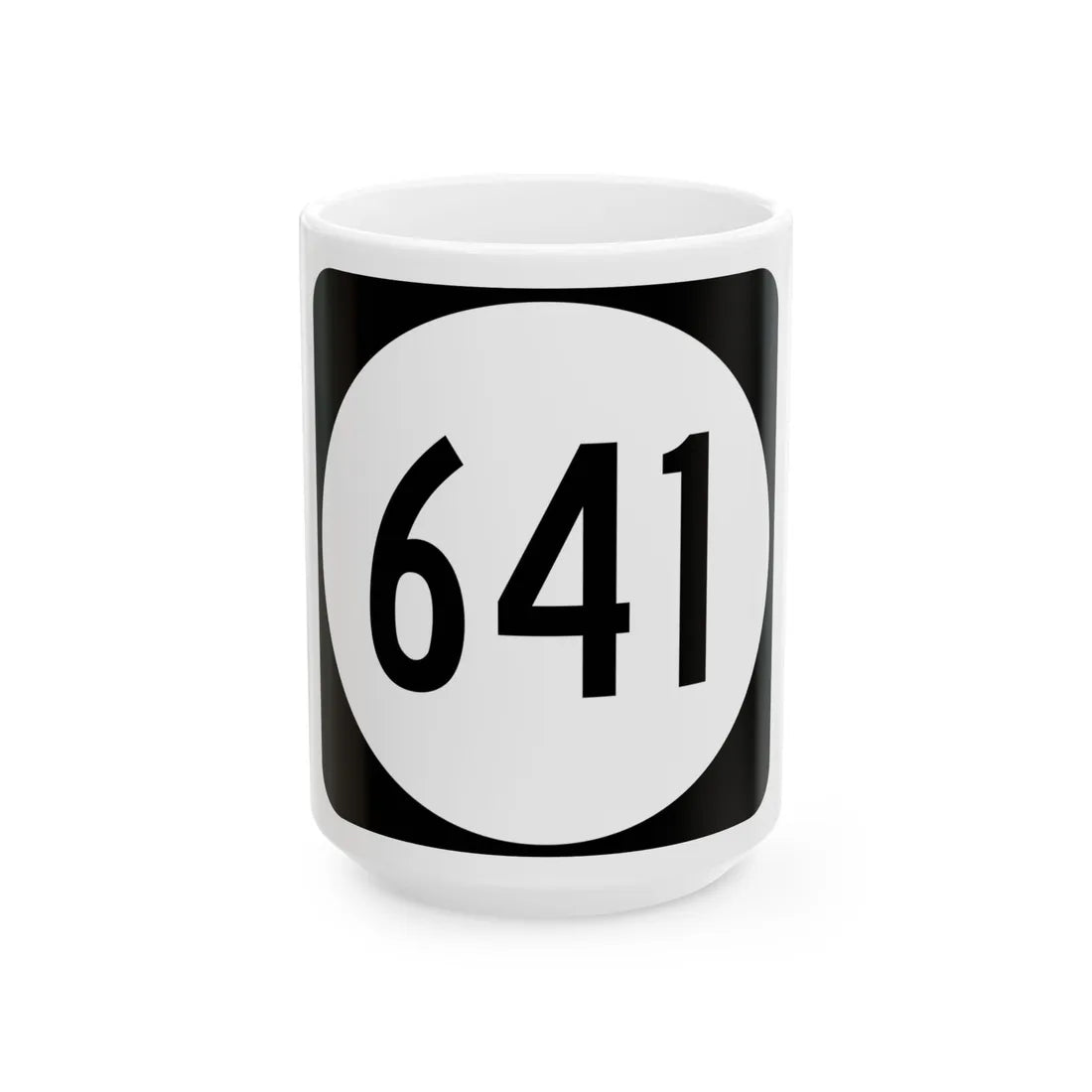 Circle sign 641 Virginia (Virginia) (Road Sign) White Coffee Mug 15oz - Go Mug Yourself
