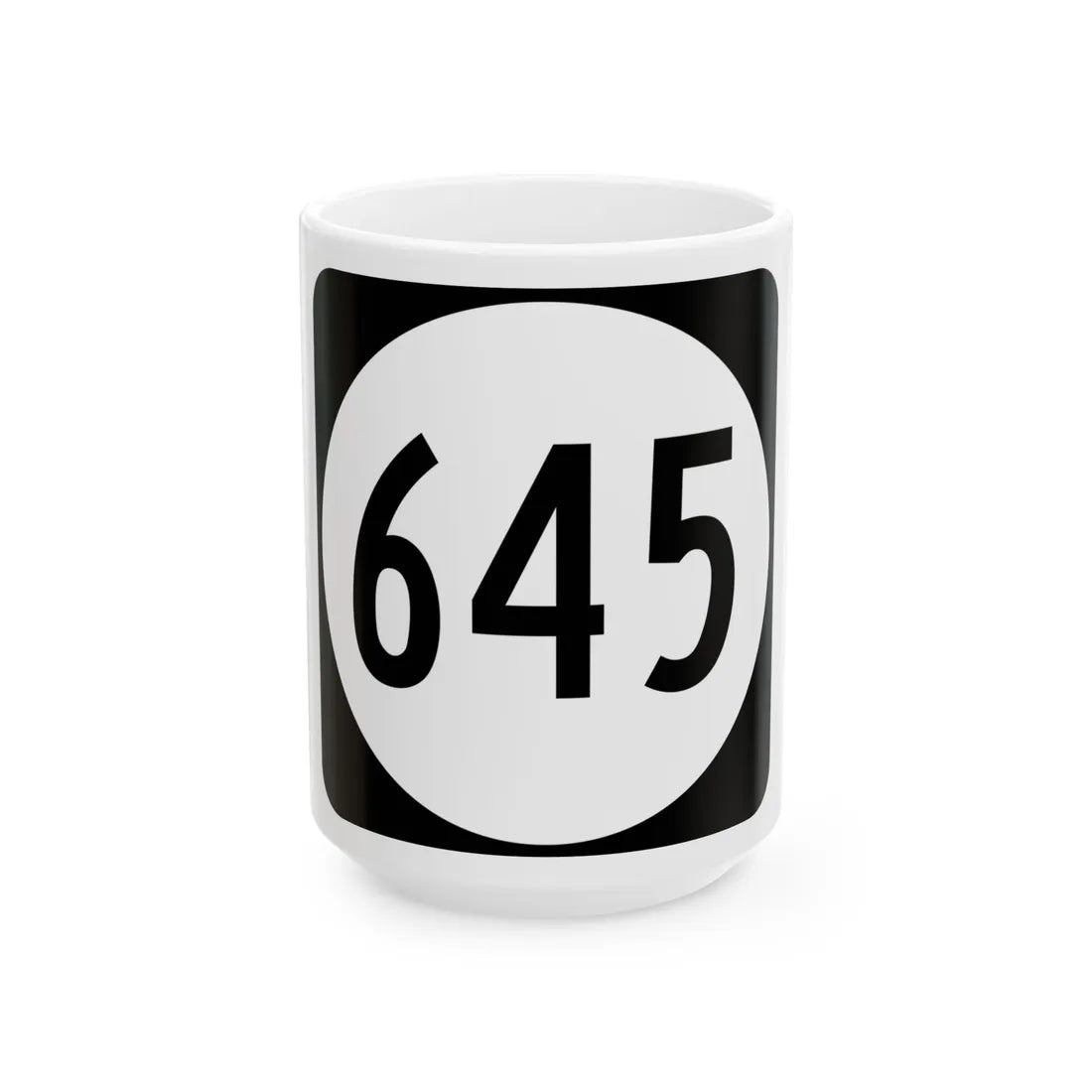 Circle sign 645 Virginia (Virginia) (Road Sign) White Coffee Mug 15oz - Go Mug Yourself